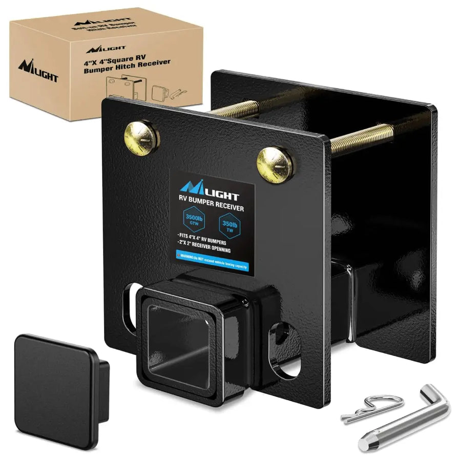 Nilight RV Bumper Hitch Receiver Fits 4in x 4in Square RV Rear Bumpers