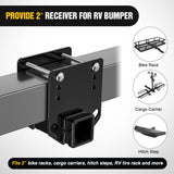 Nilight RV Bumper Hitch Receiver, Height Adjustable Trailer Hitch Adapter, 2 Inch Receiver for RV Bumper, Heavy Duty Steel RV Hitch for Cargo Carrier Bike Rack Trailer Towing Ball Mounts, view 4