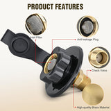 Nilight RV City Water Inlet with Check Valve 1/2 Inch NPT Male to 3/4 Inch GHT Female Brass City Water Fill Inlet Flange Connection Fittings for RV Camper Trailer Marine Hose Water Connector Replacement Black, view 4