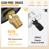 Nilight RV City Water Inlet with Check Valve 1/2 Inch NPT Male to 3/4 Inch GHT Female Brass City Water Fill Inlet Flange Connection Fittings for RV Camper Trailer Marine Hose Water Connector Replacement Black, view 5