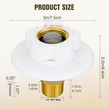 Nilight RV City Water Inlet with Check Valve 1/2 Inch NPT Male to 3/4 Inch GHT Female Brass City Water Fill Inlet Flange Connection Fittings for RV Camper Trailer Marine Hose Water Connector Replacement White, view 2