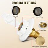 Nilight RV City Water Inlet with Check Valve 1/2 Inch NPT Male to 3/4 Inch GHT Female Brass City Water Fill Inlet Flange Connection Fittings for RV Camper Trailer Marine Hose Water Connector Replacement White, view 4