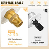 Nilight RV City Water Inlet with Check Valve 1/2 Inch NPT Male to 3/4 Inch GHT Female Brass City Water Fill Inlet Flange Connection Fittings for RV Camper Trailer Marine Hose Water Connector Replacement White, view 5