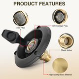 Nilight RV City Water Inlet with Check Valve 1/2Inch NPT Male to 3/4Inch GHT Female Brass City Water Fill Inlet Flange Connection Fittings for RV Camper Trailer Marine Hose Water Inlet Connector Replacement, view 4