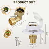 Nilight RV City Water Inlet with Check Valve & 90 Degree Hose Elbow 1/2Inch NPT Male to 3/4Inch GHT Female City Water Fill Inlet Flange Connection Fittings Connector Replacement for RV Camper Trailer Marine, view 2