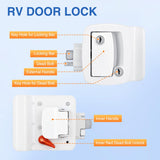 Nilight RV Door Lock Replacement with Paddle Deadbolt 100% Zinc Alloy Entry Locks Handle Latch 4 Keys Heavy Duty Enclosed Camping Locking Kit Fits RVs Campers Travel Trailers Horse Cargo Haulers, view 2