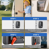 Nilight RV Door Lock Replacement with Paddle Deadbolt 100% Zinc Alloy Entry Locks Handle Latch 4 Keys Heavy Duty Enclosed Camping Locking Kit Fits RVs Campers Travel Trailers Horse Cargo Haulers, view 6