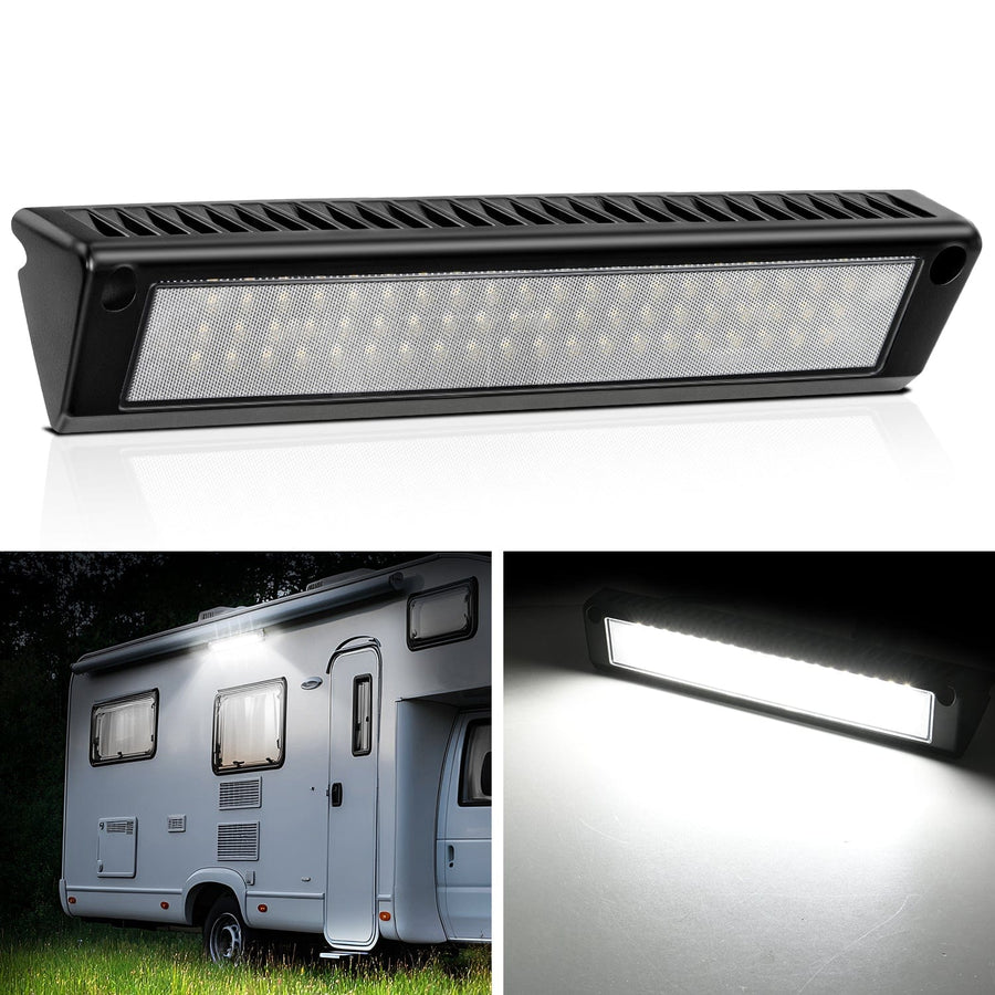 Nilight RV Exterior Light 13 Inch White Beam Porch Lights Black Aluminum