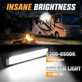 Nilight RV Exterior Light 13 Inch White Beam Porch Lights Black Aluminum, view 3