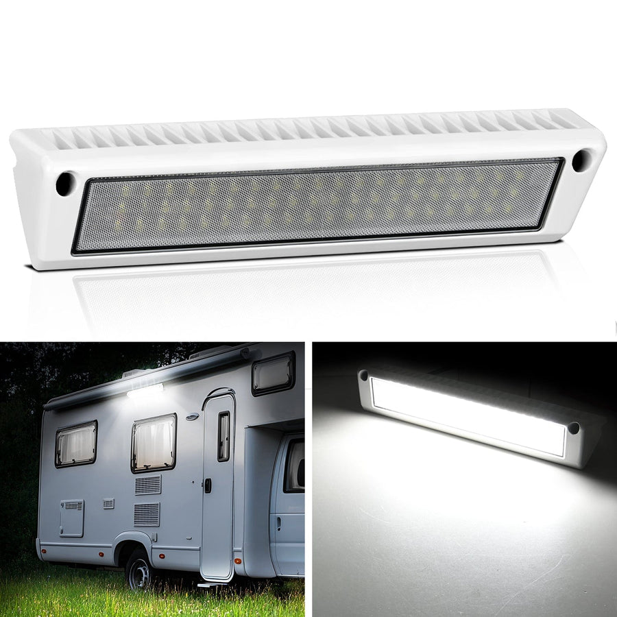 Nilight RV Exterior Light 13 Inch White Beam Porch Lights White Aluminum