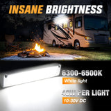Nilight RV Exterior Light 13 Inch White Beam Porch Lights White Aluminum, view 3