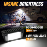 Nilight RV Exterior Light 2PCS 5 Inch White Beam Porch Lights Black Aluminum, view 3