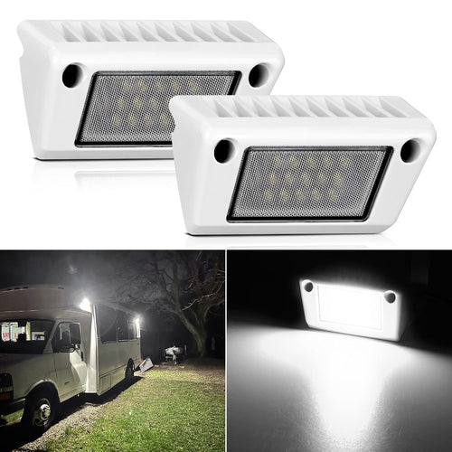 Nilight RV Exterior Light 2PCS 5 Inch White Beam Porch Lights White Aluminum