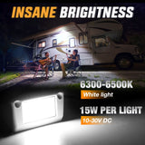 Nilight RV Exterior Light 2PCS 5 Inch White Beam Porch Lights White Aluminum, view 3
