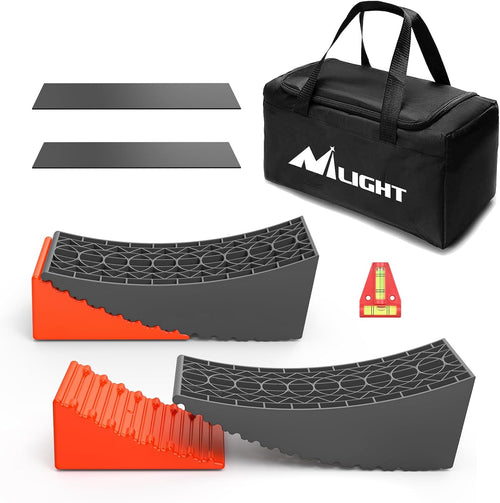 Nilight RV Leveler - 2 Pack Camper Leveling Blocks Ramp Support Dual Axles, Up to 35,000lbs, Fast RV Accessories Leveling System for Travel Trailer, Motorhome - Orange
