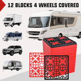 Nilight RV Leveling Blocks 12 Pack Interlocking Design Stabilizer Block Anti-Slip Rubber Covers Customizable Height with Carrying Bag for Rv Camper Travel Trailer, view 2