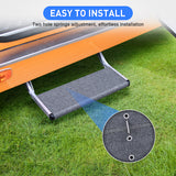 RV Step Covers 1 Pack 18 inch, Fits 8-11Inch Deep Camper Steps Adjustable Wrap Around RV Step Rug with Spring Works on Electrical & Manual RV Stairs Carpet for Camper Trailers Steps Outside, Gray Visit the Nilight Store, view 4