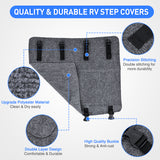Nilight RV Step Covers 3 Pack 22 inch, Fit 8-11Inch Deep Camper Steps Adjustable Wrap Around RV Step Rug with Snap Fasteners on Electrical & Manual RV Stairs Carpet for Camper Trailers Steps Outside,Gray, view 3