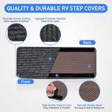 Nilight RV Step Covers 4 Pack 19 x 7.5 inches, Non Slip Camper Stair Cover Rug with Hook & Loop Works on Electrical Manual RV Stairs Carpet Step Rug for Mobile Home Camper Trailers Steps Outside, Gray, view 3