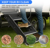 Nilight RV Step Covers 4 Pack 19 x 7.5 inches, Non Slip Camper Stair Cover Rug with Hook & Loop Works on Electrical Manual RV Stairs Carpet Step Rug for Mobile Home Camper Trailers Steps Outside, Gray, view 5