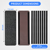 Nilight RV Step Covers 4 Pack 24 x 7.5 inches, Non Slip Camper Steps RV Step Rug with Hook & Loop Works on Electrical & Manual RV Stairs Carpet Rug for Mobile Home Camper Trailers Steps Outside, Gray, view 2