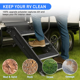 Nilight RV Step Covers 4 Pack 24 x 7.5 inches, Non Slip Camper Steps RV Step Rug with Hook & Loop Works on Electrical & Manual RV Stairs Carpet Rug for Mobile Home Camper Trailers Steps Outside, Gray, view 5