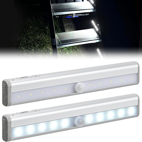 Nilight RV Step Lights 2PCS Motion Sensor Activated LED Bar RV Exterior Lights Battery Operated Wireless Magnetic Stick Strip Lighting for Motorhome Travel Trailers Camper Under Cabinet Step Tent