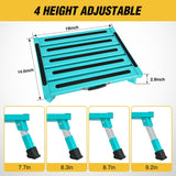 Nilight RV Step Stool Aluminum Folding Platform Steps 19x14.5 RV Steps 4 Levels Adjustable Heavy Duty Step Stool with Anti-Slip Surface Rubber Feet Portable Handle 500lb for Camper Trailer,Mint Green, view 2