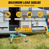 Nilight RV Step Stool Aluminum Folding Platform Steps 19x14.5 RV Steps 4 Levels Adjustable Heavy Duty Step Stool with Anti-Slip Surface Rubber Feet Portable Handle 500lb for Camper Trailer,Mint Green, view 4