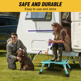 Nilight RV Step Stool Aluminum Folding Platform Steps 19x14.5 RV Steps 4 Levels Adjustable Heavy Duty Step Stool with Anti-Slip Surface Rubber Feet Portable Handle 500lb for Camper Trailer,Mint Green, view 6