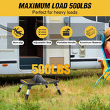 Nilight RV Step Stool Aluminum Folding Platform Steps 19x14.5 RV Steps 4 Levels Adjustable Heavy Duty Step Stool with Anti-Slip Surface Rubber Feet Portable Handle 500lbs for Camper Trailer, Black, view 4