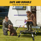 Nilight RV Step Stool Aluminum Folding Platform Steps 19x14.5 RV Steps 4 Levels Adjustable Heavy Duty Step Stool with Anti-Slip Surface Rubber Feet Portable Handle 500lbs for Camper Trailer, Black, view 6