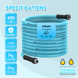 Nilight RV Water Hose 50FT Garden Drinking Hoses with Storage Bag Leakproof Anti-Kink 5/8 Inch Inner Diameter Flexible Lightweight Freshwater Hose for RVs Campers Travel Trailer Boat Car Wash Accessories, view 6