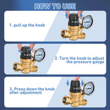 Nilight RV Water Pressure Regulator Handwheel Adjustment Oil Filled Gauge, view 6