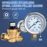 Nilight RV Water Pressure Regulator Screwdriver Adjustable Oil Filled Gauge, view 2