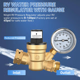 Nilight RV Water Pressure Regulator Screwdriver Adjustable Oil Filled Gauge, view 4