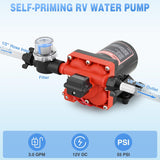 Nilight RV Water Pump, 12v Water Pump 3.0 GPM 55 PSI with Pressure Switch and Strainer Heavy Duty Diaphragm Pump 12 Volt DC Upgrade Self-Priming Low Noice for RV Camper Marine Yacht Caravan Trailer, view 2