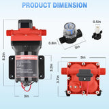 Nilight RV Water Pump, 12v Water Pump 3.0 GPM 55 PSI with Pressure Switch and Strainer Heavy Duty Diaphragm Pump 12 Volt DC Upgrade Self-Priming Low Noice for RV Camper Marine Yacht Caravan Trailer, view 3
