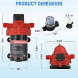 Nilight RV Water Pump, 12v Water Pump 3.5 GPM 45 PSI with Pressure Switch and Strainer Heavy Duty Diaphragm Pump 12 Volt DC Upgrade Self-Priming Low Noice for RV Marine Yacht Caravan Camper Trailer, view 3