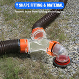Nilight RV Wye Sewer Hose Fittings Y Connector Clear Leak-Proof Connection with Built in Gasket Odor-Tight Seal Twist Bayonet Design RV Y Sewer Hose Splitter 2 Way Adapter for Campers Travel Trailers, view 5