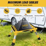 Nilight RV Yellow Folding Aluminum 4 Levels Adjustable Height Portable Platform Step, view 4