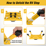 Nilight RV Yellow Folding Aluminum 4 Levels Adjustable Height Portable Platform Step, view 5