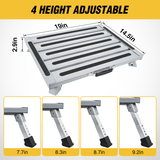 Nilight RV Step Stool Aluminum Folding Platform Steps 19x14.5 RV Steps 4 Levels Adjustable Step Stool with Anti-Slip Surface Rubber Feet Handle, view 2
