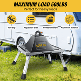 Nilight RV Step Stool Aluminum Folding Platform Steps 19x14.5 RV Steps 4 Levels Adjustable Step Stool with Anti-Slip Surface Rubber Feet Handle, view 4