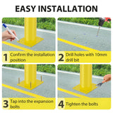Nilight Safety Bollard, 42 inches Height Steel Bollard Post High High Visibility, 1 Pack, view 6