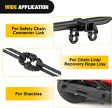 Nilight Safety Chain Connector Link, 1/2In Tow Hitch Hammerlock Coupling Link, 2 Pack Forged Steel Tow Chain Connector for Chain Link/Recovery Rope Link/Shackle, 12000 lbs Load Limit, Black, view 2