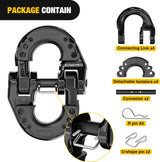 Nilight Safety Chain Connector Link, 1/2In Tow Hitch Hammerlock Coupling Link, 2 Pack Forged Steel Tow Chain Connector for Chain Link/Recovery Rope Link/Shackle, 12000 lbs Load Limit, Black, view 3