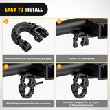 Nilight Safety Chain Connector Link, 1/2In Tow Hitch Hammerlock Coupling Link, 2 Pack Forged Steel Tow Chain Connector for Chain Link/Recovery Rope Link/Shackle, 12000 lbs Load Limit, Black, view 5