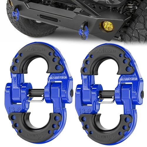 Nilight Safety Chain Connector Link, 1/2In Tow Hitch Hammerlock Coupling Link, 2 Pack Forged Steel Tow Chain Connector for Chain Link/Recovery Rope Link/Shackle, 12000 lbs Load Limit, Blue