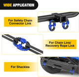 Nilight Safety Chain Connector Link, 1/2In Tow Hitch Hammerlock Coupling Link, 2 Pack Forged Steel Tow Chain Connector for Chain Link/Recovery Rope Link/Shackle, 12000 lbs Load Limit, Blue, view 2